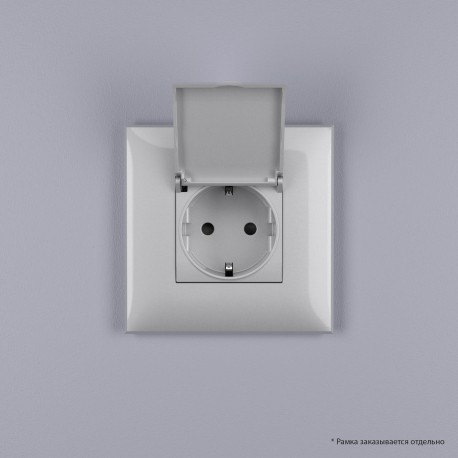 4404013 | Розетка с крышкой в стену, 2P+E, с з/ш, "Avanti", "Закаленная сталь"-5
