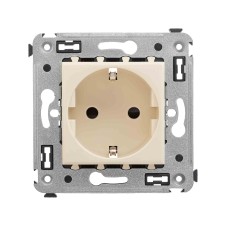 Розетка в стену, 2P+E, с з/ш, "Avanti", "Ванильная дымка"