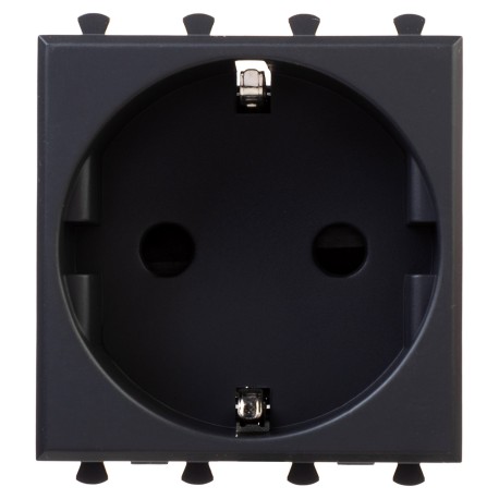 4412002 | Розетка модульная, 2P+E, с з/ш, Avanti, Черный матовый, 2 модуля
