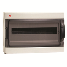 Щиток настенный с дверцей 18 мод., IP65, серый, с усил. клем.блок.1х87318