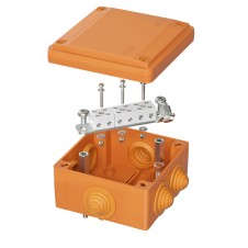 Коробка ответвительная FS пластиковая с кабельными вводами, 100х100х50мм, 6р, 6A, 4мм2, IP55