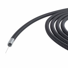 Металлорукав DN 10мм в герметичной ПВХ изоляции, низкотемпературный, Dвн 10,0 мм, Dнар 14,0, с протяжкой, 50 м, цвет чёрный