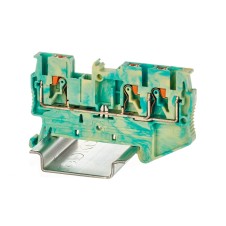 Клемма заземления, зажим push-in, 3 точки подключения, 2.5 кв.мм, серая