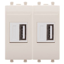 USB зарядное устройство модульное, "Avanti", "Ванильная дымка", 2 модуля