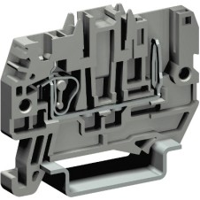 Пружинная проходная клемма со штыревым контактом. Серая. 2,5 кв. мм.