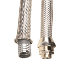 Металлорукав DN 15мм в гладкой EVA изоляции и оплетке из нержавейщей стали, Dвн 15,5 мм, Dнар 21,0, IP66, 50 м