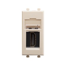 HDMI розетка модульная, тип А-А, "Avanti", "Ванильная дымка", 1 модуль