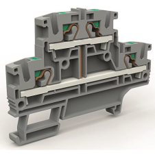 Двухярусная клемма с объединенными ярусами на 4 кв.мм синяя