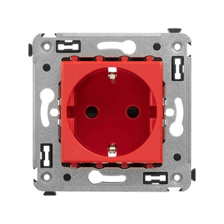 4401003 | Розетка в стену, 2P+E, с з/ш, "Avanti", "Красный квадрат"