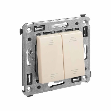 4405124 | Инвертор двухклавишный в стену, Avanti, Ванильная дымка-1