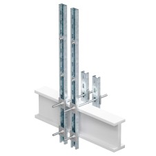Обжимной комплект монтажных профилей тип 2 , обхват конструкции габаритами 350 на 400 мм , высота подвесной рамы-профиля 1000 мм ,для крепления 1 оболочки(ек) одного типоразмера с видом защиты Ex d, горячеоцинкованный