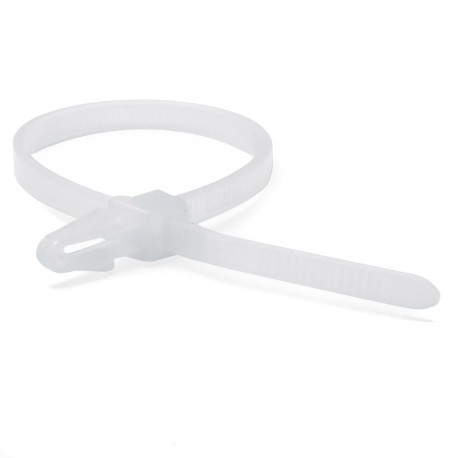 252205SR-M | Хомут P6.6 с монтажным основанием под отверстие 4,9мм, белый 4,8x200