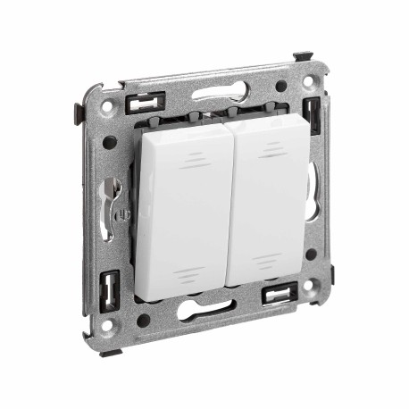 4400124 | Инвертор двухклавишный в стену, Avanti, Белое облако-1