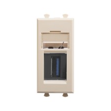 USB 3.0 розетка модульная, тип А-А, "Avanti", "Ванильная дымка", 1 модуль