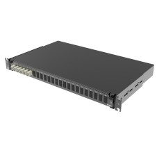 Оптическая полка выдвижная 1U с адатерами 6 х duplex LC ОМ2 в комплекте с лицевой панелью, пигтейлами, сплайс-кассет(ой/ами) и гильзами КДЗС