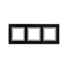 Рамка из натурального стекла, "Avanti", черная, 6 модулей