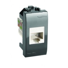 Комп.роз. RJ45 кат.5e, Brava, черн., 1мод