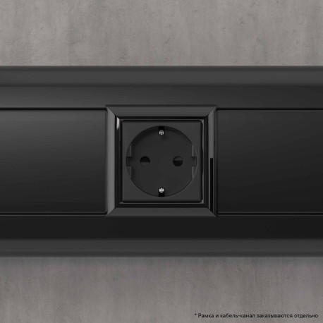 4412002 | Розетка модульная, 2P+E, с з/ш, Avanti, Черный матовый, 2 модуля-5