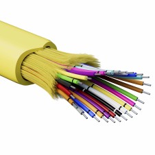 Кабель волоконно-оптический, распределительный, арамидные упрочняющие нити, для внутренней прокладки, нг(A)-HFLTx, 24 ОВ, категорияOS2 (G.652.D) плотный буфер, 0,4 кН, барабан 2000 м