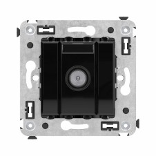 Розетка TV оконечная в стену, Avanti, Черный квадрат