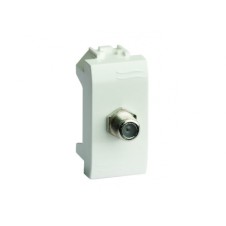 TV розетка оконечная (прямое кабельное соединение), слоновая кость, 1мод.