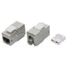 Модуль Keystone RJ45 CAT 5E экранированный (STP), 180 градусов, серебристый