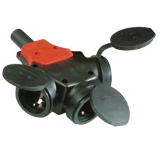 Розетка тройник с крышкой