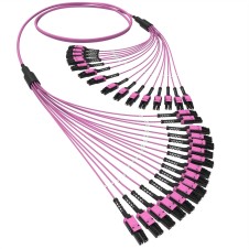 Оптическая разветвительная сборка 32 ОВ, 50/125 OM4, 16xLC-UPC Duplex Uniboot/16xLC-UPC Duplex Uniboot, тип полярности - прямая (Tx-->Rx), 2 м