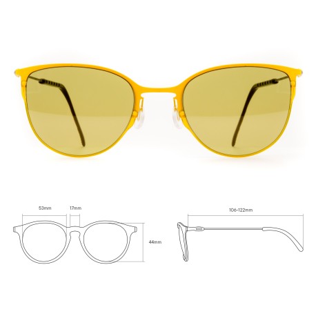 TCSDTM53010004 | Желтые солнцезащитные очки из титана с оливковыми линзами. Модель 04-2