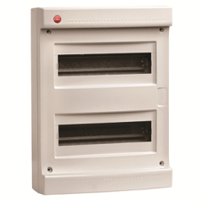 Щиток настенный без дверцы 24 мод., IP40, серый, с клеммным блоком 2х87508 и замком