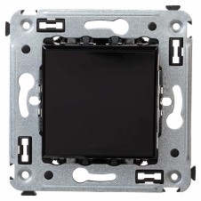 Выключатель одноклавишный в стену, "Avanti", "Черный квадрат"