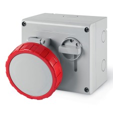 Розетка наружной уст. с мех-ой блокировкой и верхним расположением разъема IP67 32А 3P+E+N 400В