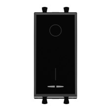 Выключатель двухполюсный одноклавишный модульный, Avanti, Черный квадрат, 1 модуль