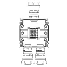 Коробка клеммная Ex из GRP: 1Ex e IIC T5 Gb / Ex tb IIIB T95°C Db / IP66: Клеммы 4 кв.мм - 5 шт.: А,С: ввод D10,5-18мм поднебронированный кабель в металлорукаве Dt 26мм. Ni 3 шт.