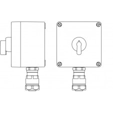 Пост управления Ex из GRP: 1Ex d e IIC T5 Gb X IP66: Ex tb IIIB T95C Db X: Переключатель КВ 0-I ,2NO -1 шт.: B: ввод D8-13мм поднебронированный кабель в металлорукаве Dt 20мм. Ni -1 шт.