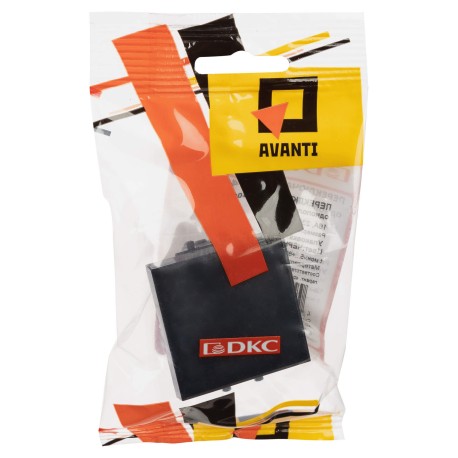 4402112 | Переключатель одноклавишный модульный, "Avanti", "Черный квадрат", 2 модуля-4