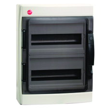 Щиток настенный с дверцей 24 мод., IP65, серый, с клем. блок. 2х87508 и замком