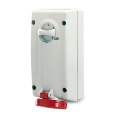 Розетка наружной уст. с мех-ой блокировкой и боковым расположением разъема IP67 16А 3P+E+N 400В