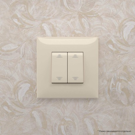 4405104 | Выключатель двухклавишный в стену, "Avanti", "Ванильная дымка"-5