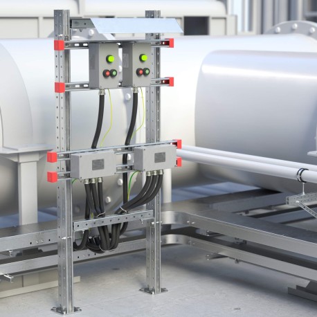 EX-E2FPR09 | Профили монтажные на раму для крепления 2 оболочек Ex e, горячеоцинкованный, L=900мм, комплект-1