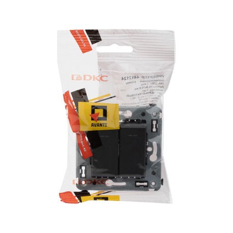 4412124 | Инвертор двухклавишный в стену, Avanti, Черный матовый-4