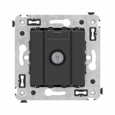 Розетка TV оконечная в стену, Avanti, Черный матовый