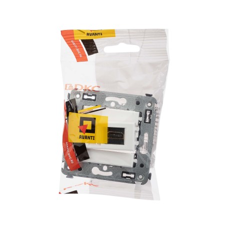 4400253 | HDMI розетка одинарная в стену, тип А-А, Avanti, Белое облако-4