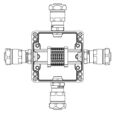 Коробка клеммная Ex из GRP: 1Ex e IIC T5 Gb IP66: Ex tb IIIB T95C Db:Клеммы 2,5 кв.мм. -6 шт.: А-B-C-D: ввод D8-13мм под небронированныйкабель в металлорукаве Dt20мм. Ni -4 шт.