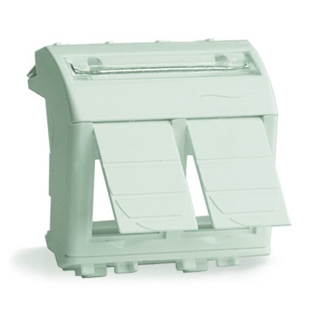 76617B | Адаптер для 2-х информационных разъемов Systimax, белый, 2мод