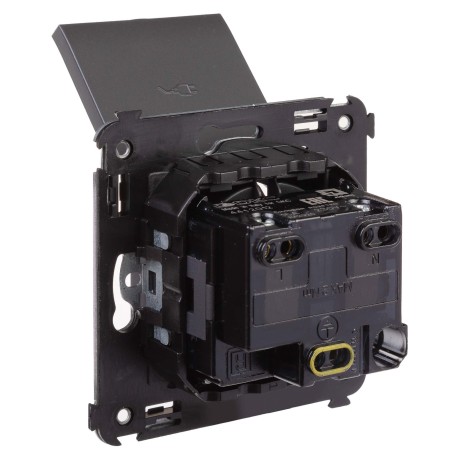 4412013 | Розетка с крышкой в стену, 2P+E, с з/ш, Avanti, Черный матовый-3