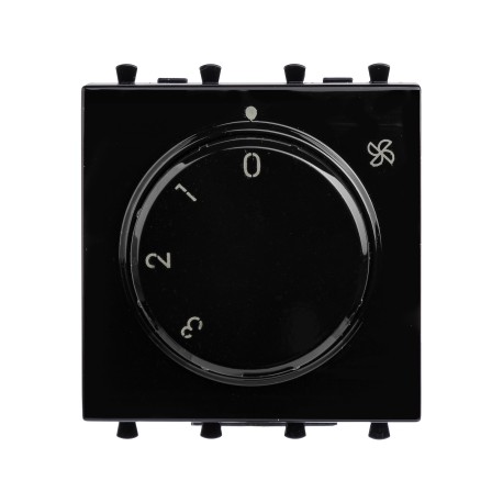 4402172 | Механизм управления вентиляторами модульный, "Avanti", "Черный квадрат", 2 модуля