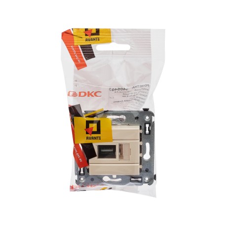 4405403 | USB 2.0 розетка одинарная в стену, тип А-А, Avanti, Ванильная дымка-4