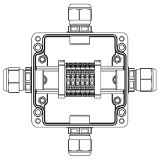 Взрывозащищенная клеммная коробка из полиэстера TBE-P-03-(6xCBC.4)-1xPACMP(A)-1xPACMP(B)-1xPACMP(C)-1xPACMP(D)1Ex e IIC Т5 Gb / Ex tb IIIC T95°C Db IP66