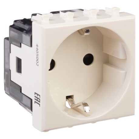 4405002 | Розетка модульная, 2P+E, с з/ш, "Avanti", "Ванильная дымка", 2 модуля-1
